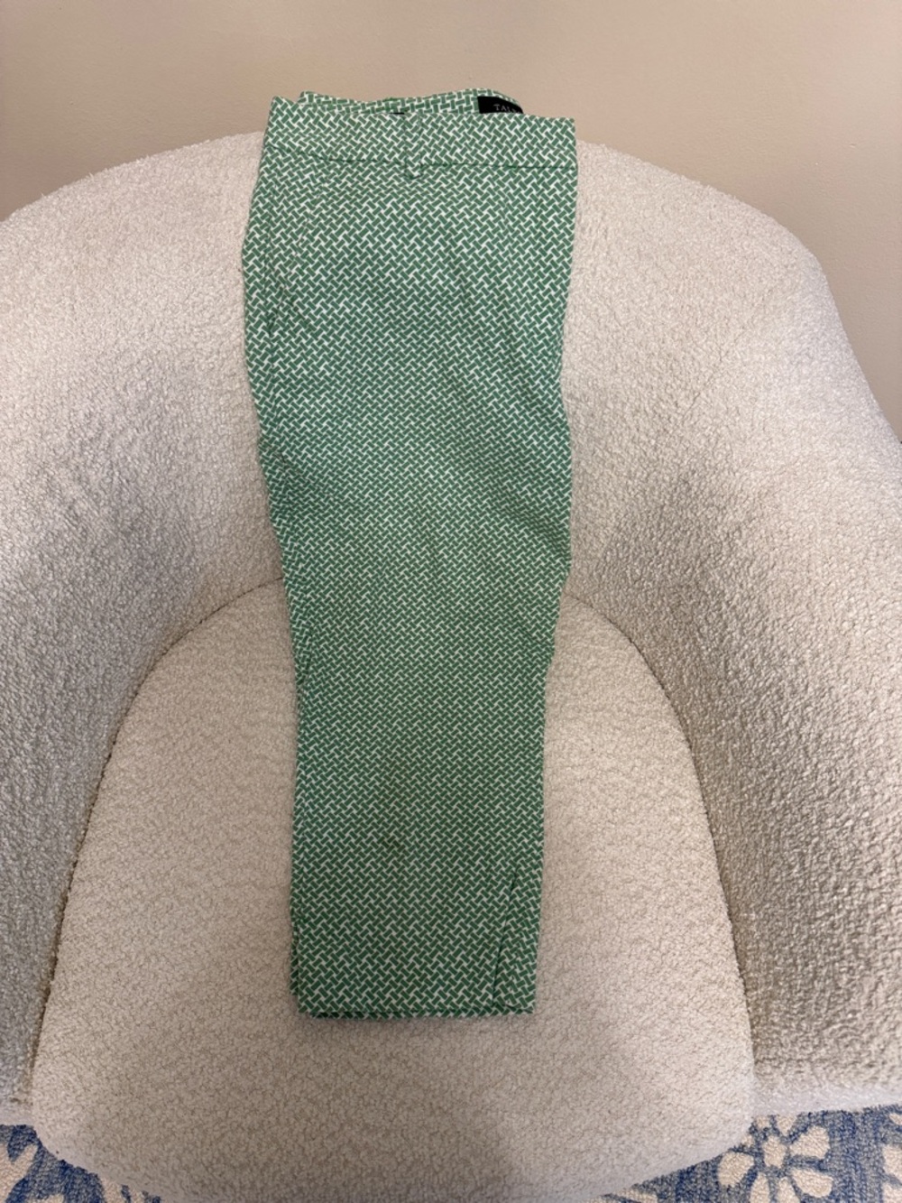 Talbots Green Textured Straight Leg Pants